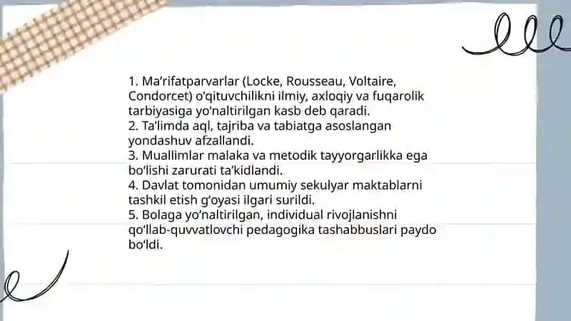 Gʻarb mamlakatlari allomalarning oʻqituvchilik kasbiga oid ilk qarashlari 3