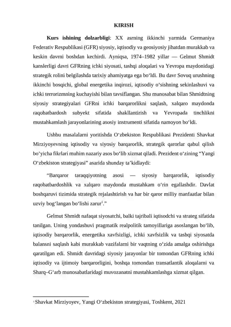 Gelmut Shmidt kanslerlogi davrida Germaniya ichki va tashqi siyosati 3