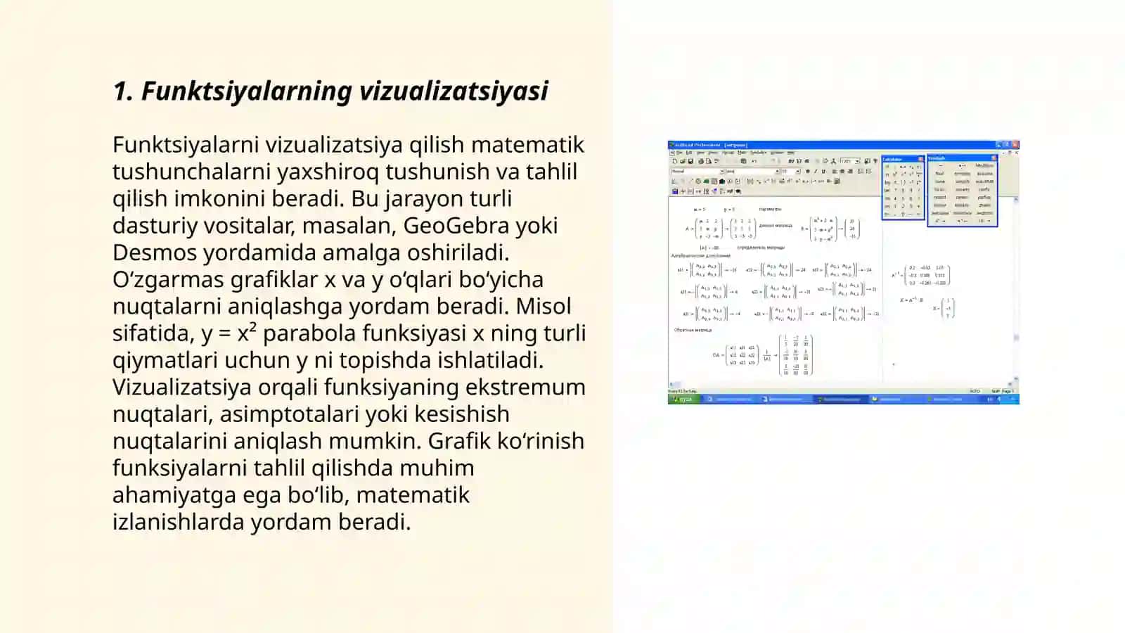 Mathcadda animatsiyaning kengaytirilgan usullari 3