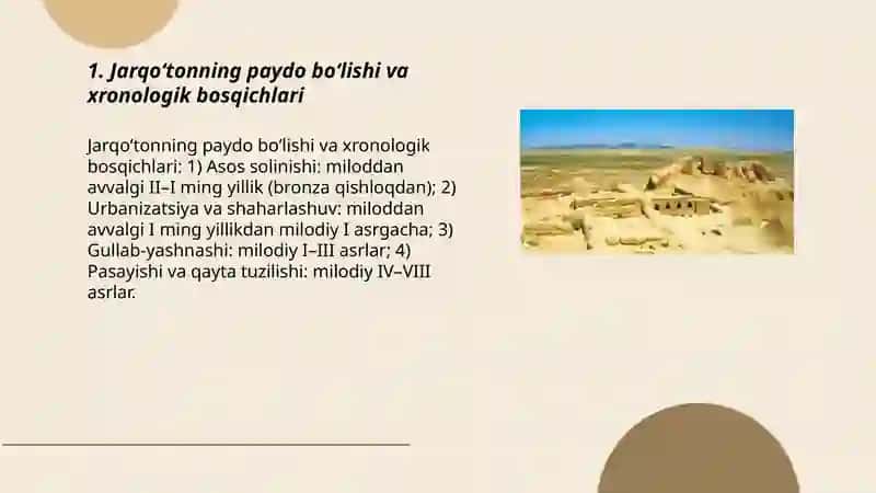 Jarqoʻton - Oʻzbekiston hududidagi ilk shahr-davlat 3