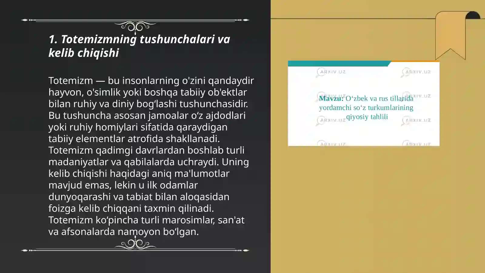 Totemizm, animizm, fetishizm va magiyalarning qiyosiy tahlili 3