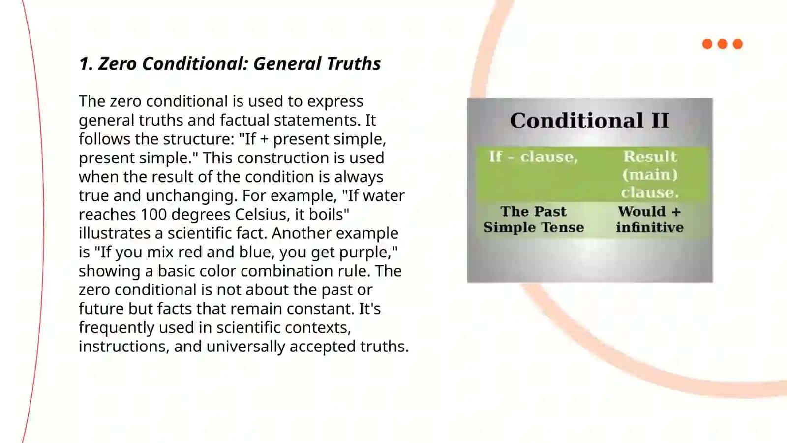 Conditionals: zero, first, second, third conditional 3