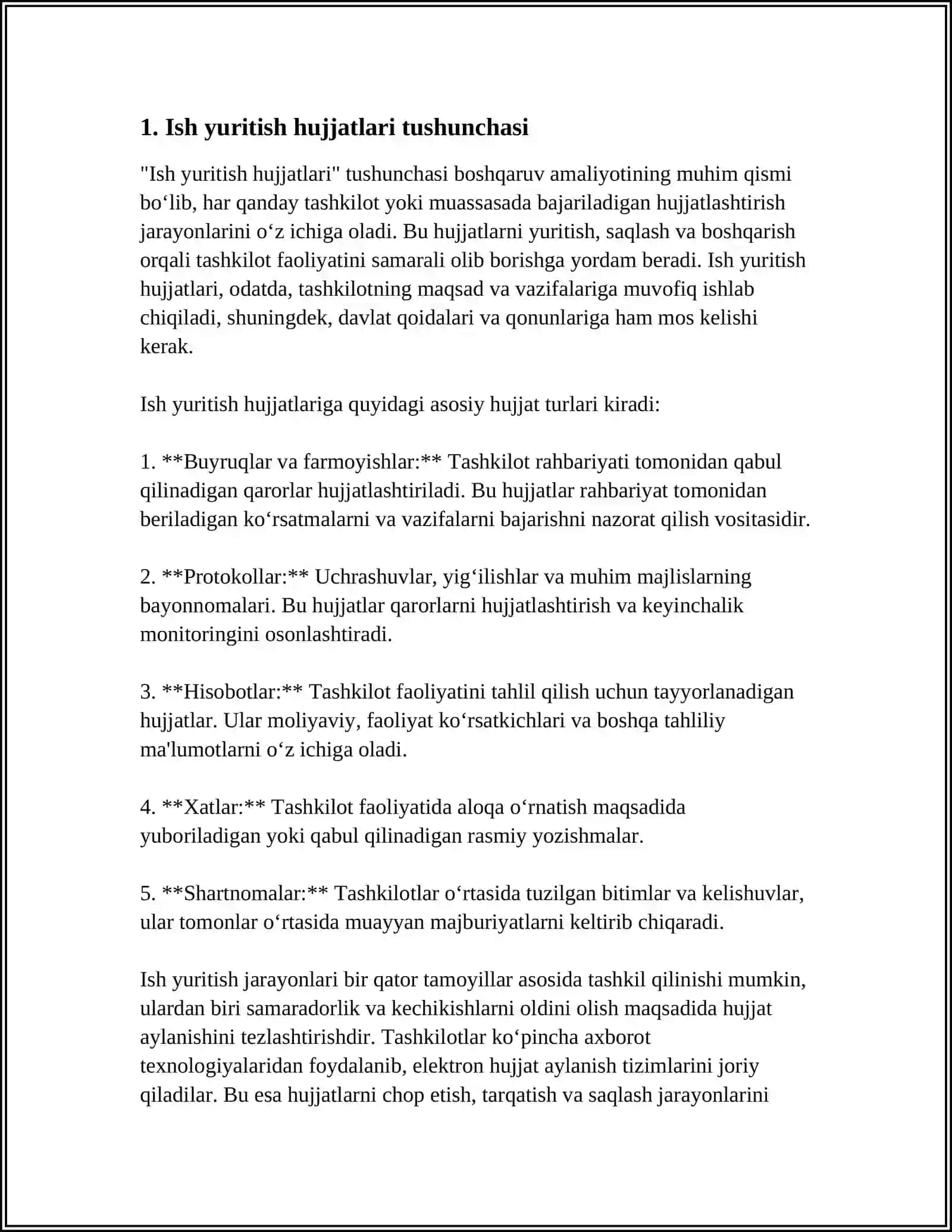 ISH YURITISH HUJJATLARIDAN NAMUNALAR TAYYORLASH 3