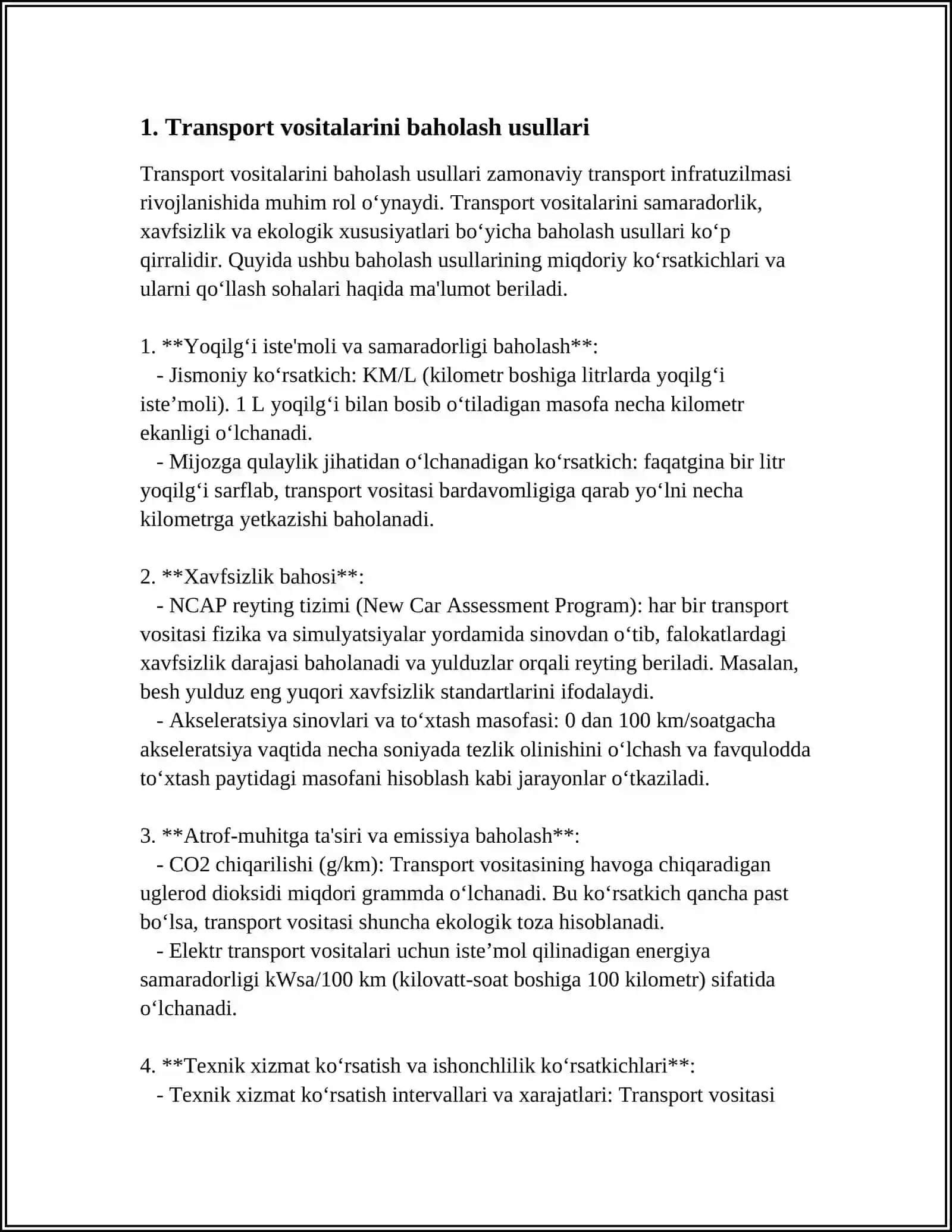 TRANSPORT-TEXNIKA EKSPERTIZASI TOG'RISIDAGI MA'LUMOTLAR 3