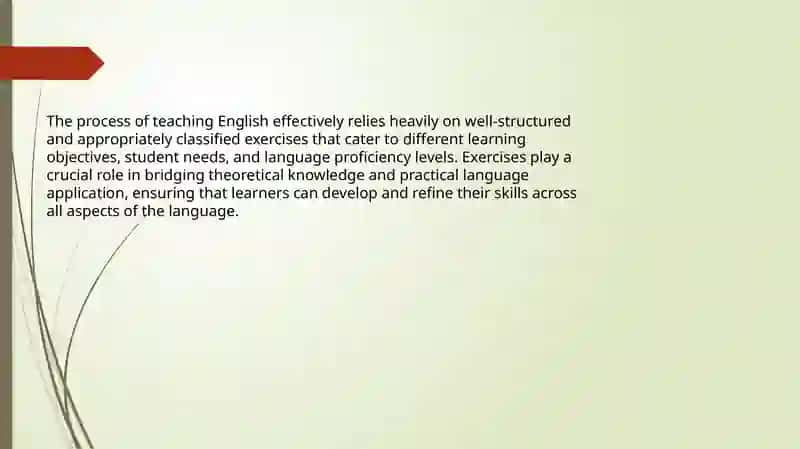 Classification of Exercises in Teaching English 3