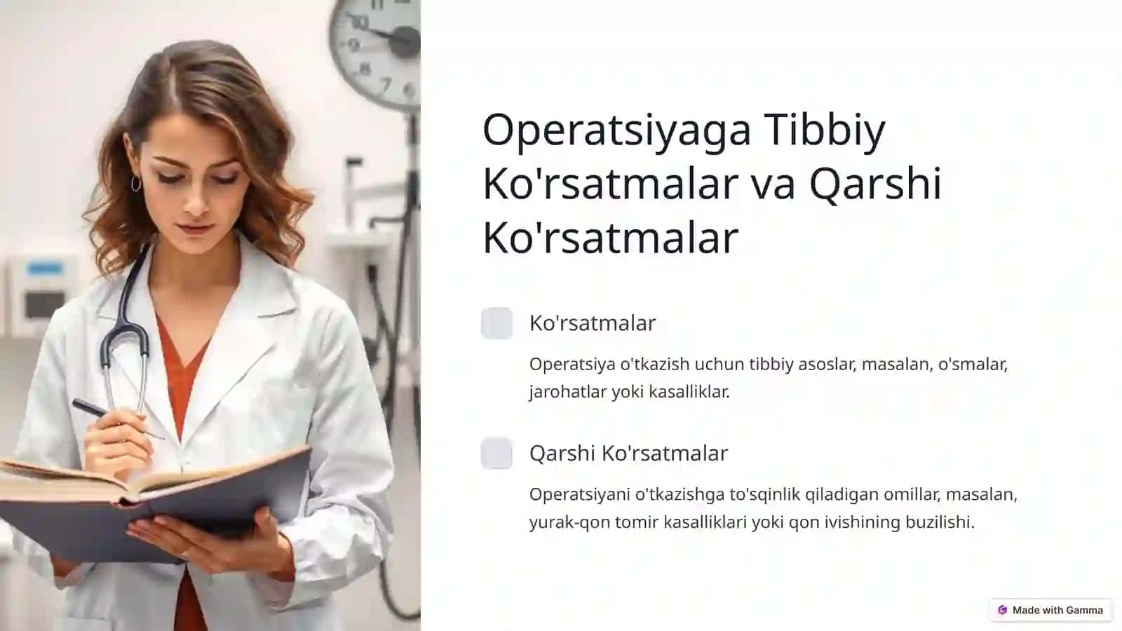 Xirurgik Bemorlarni Operatsiyaga Tayyorlash 3