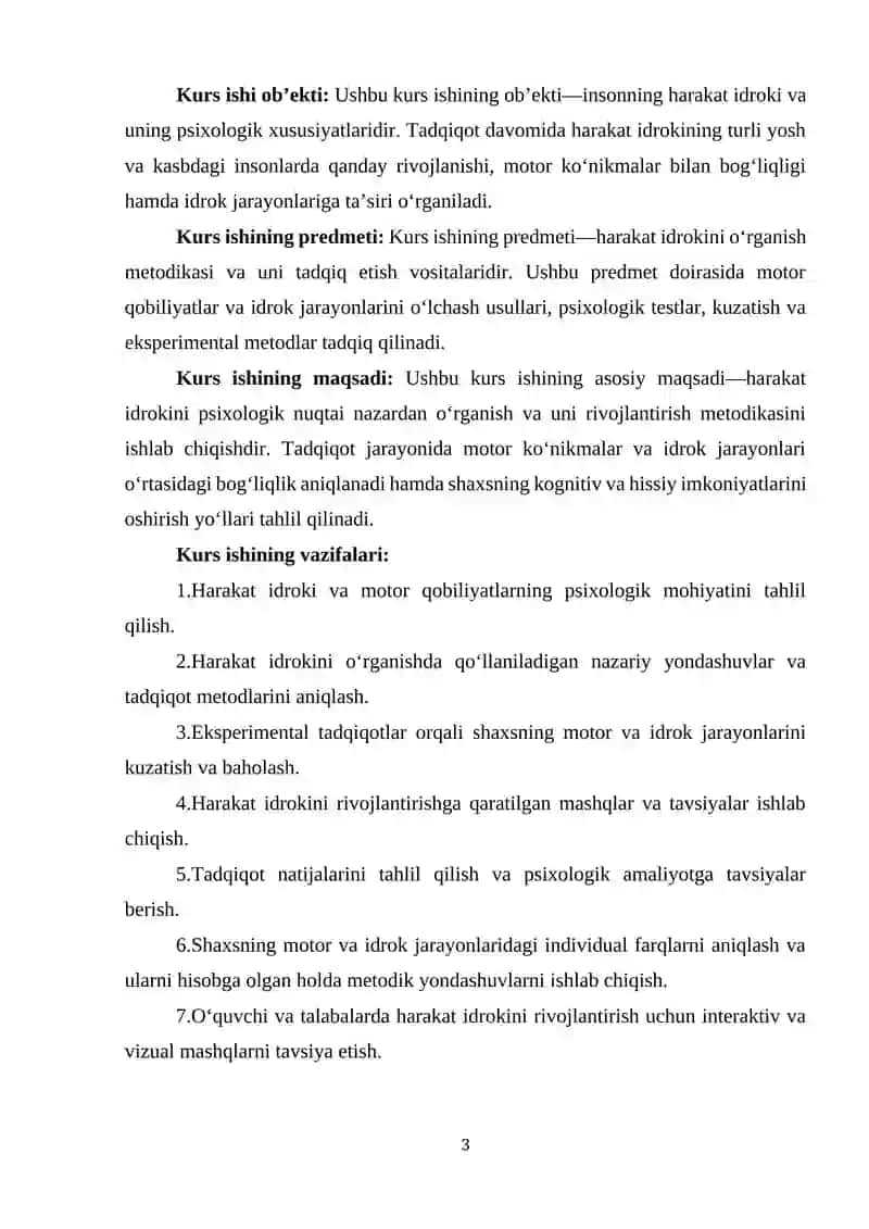 Harakat idrokini o’rganish metodikasi 3