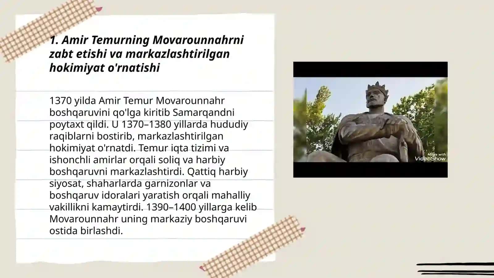 Аmir Temur Movarounnahr hukmdori 3