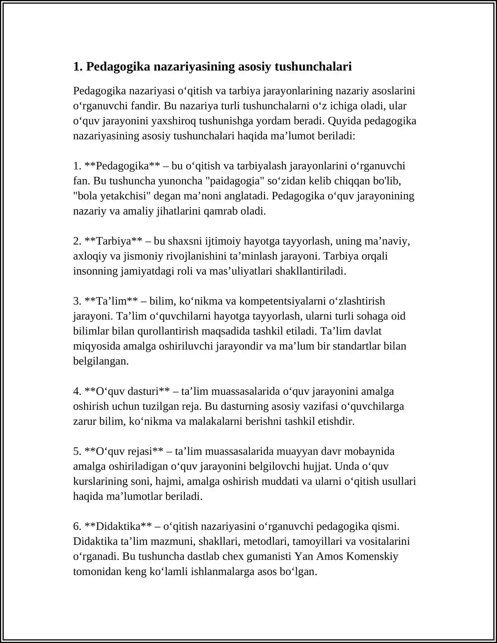 PEDAGOGIKA NAZARIYASI FANINING MAZMUNI VA MOHIYATI PREDMETI 3