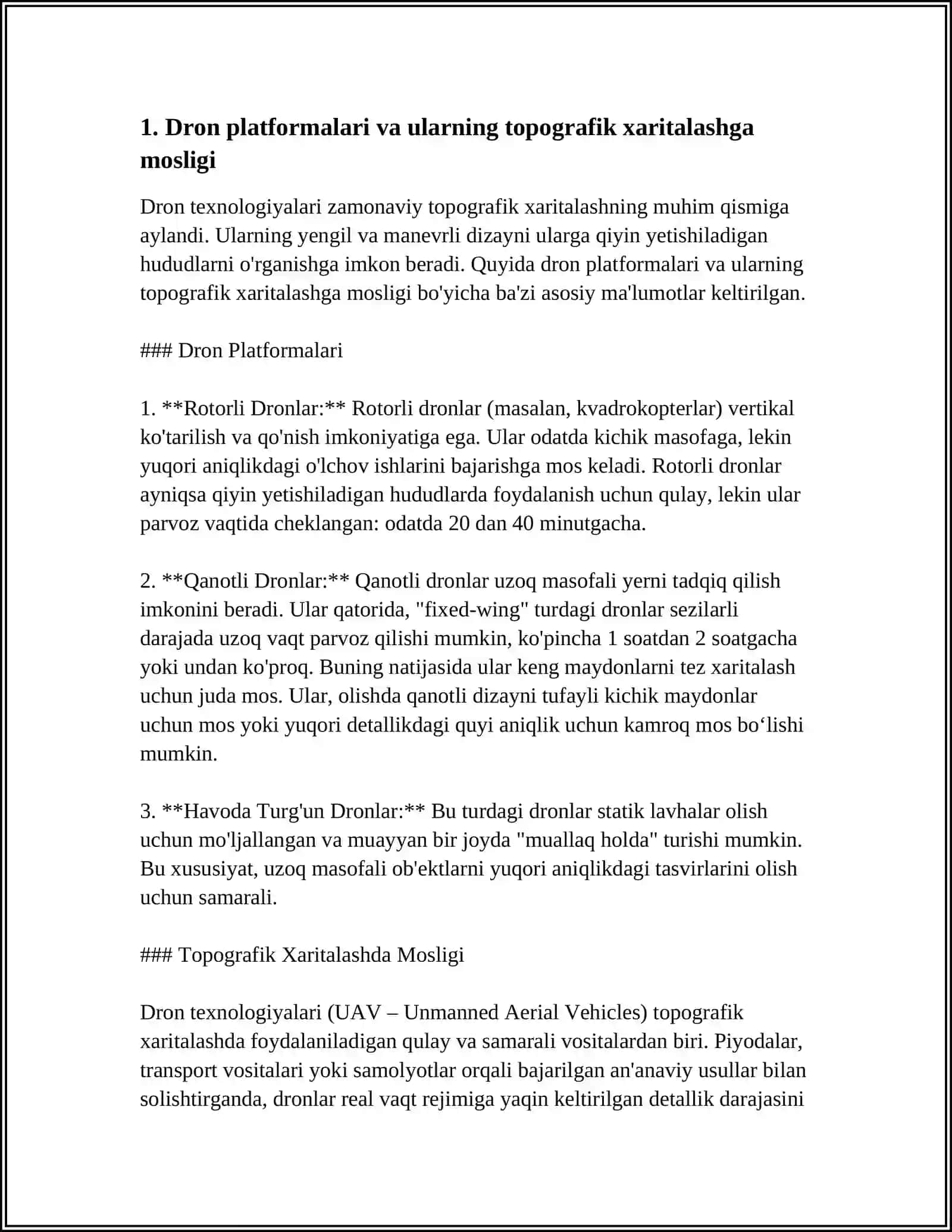 DRONLAR YORDAMIDA TOPOGRAFIK XARITALAR TAYYORLASH TEXNIK TIZIMLAR 3