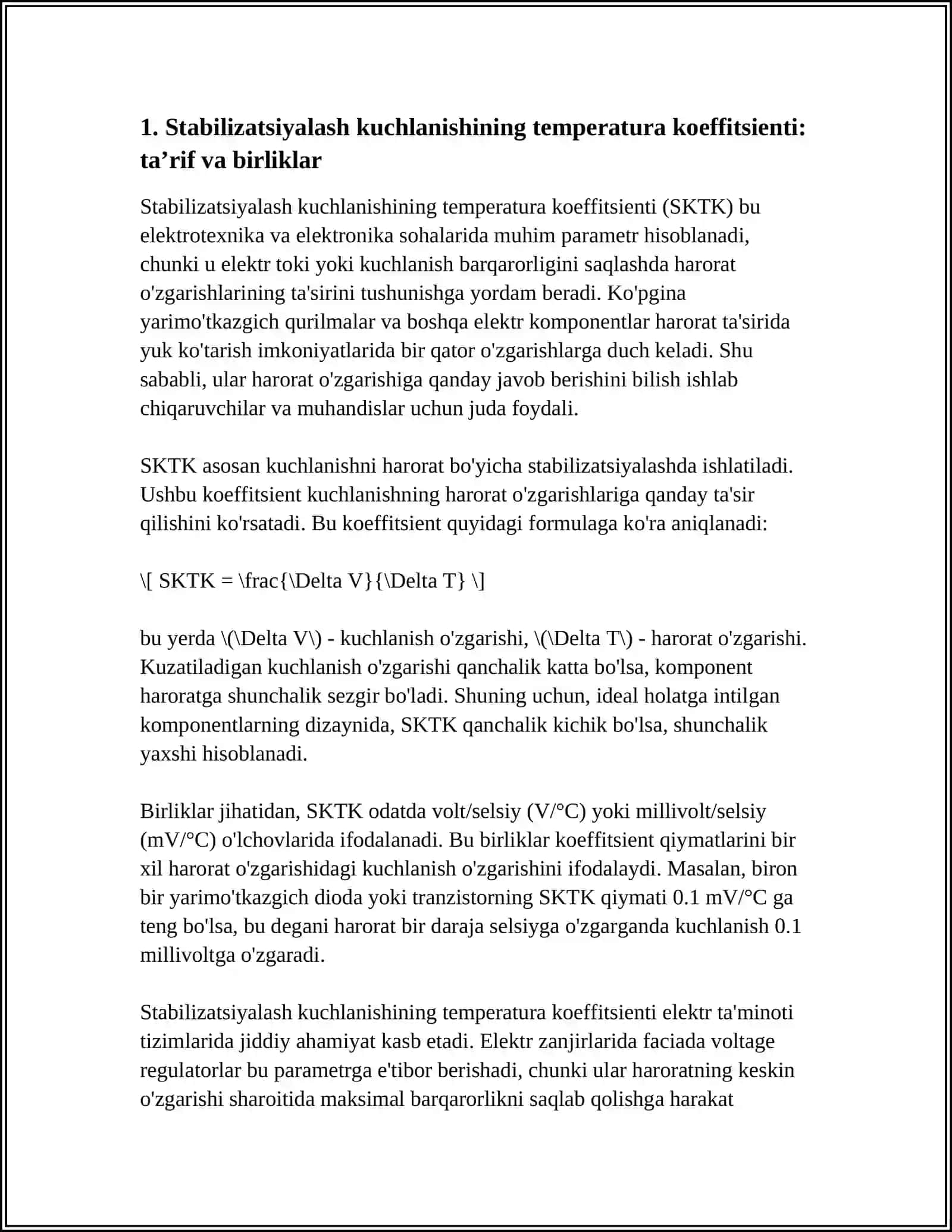 SITABILIZATSIYALASH KUCHLANISHNING TEMPERATURA KOEFISENTI 3
