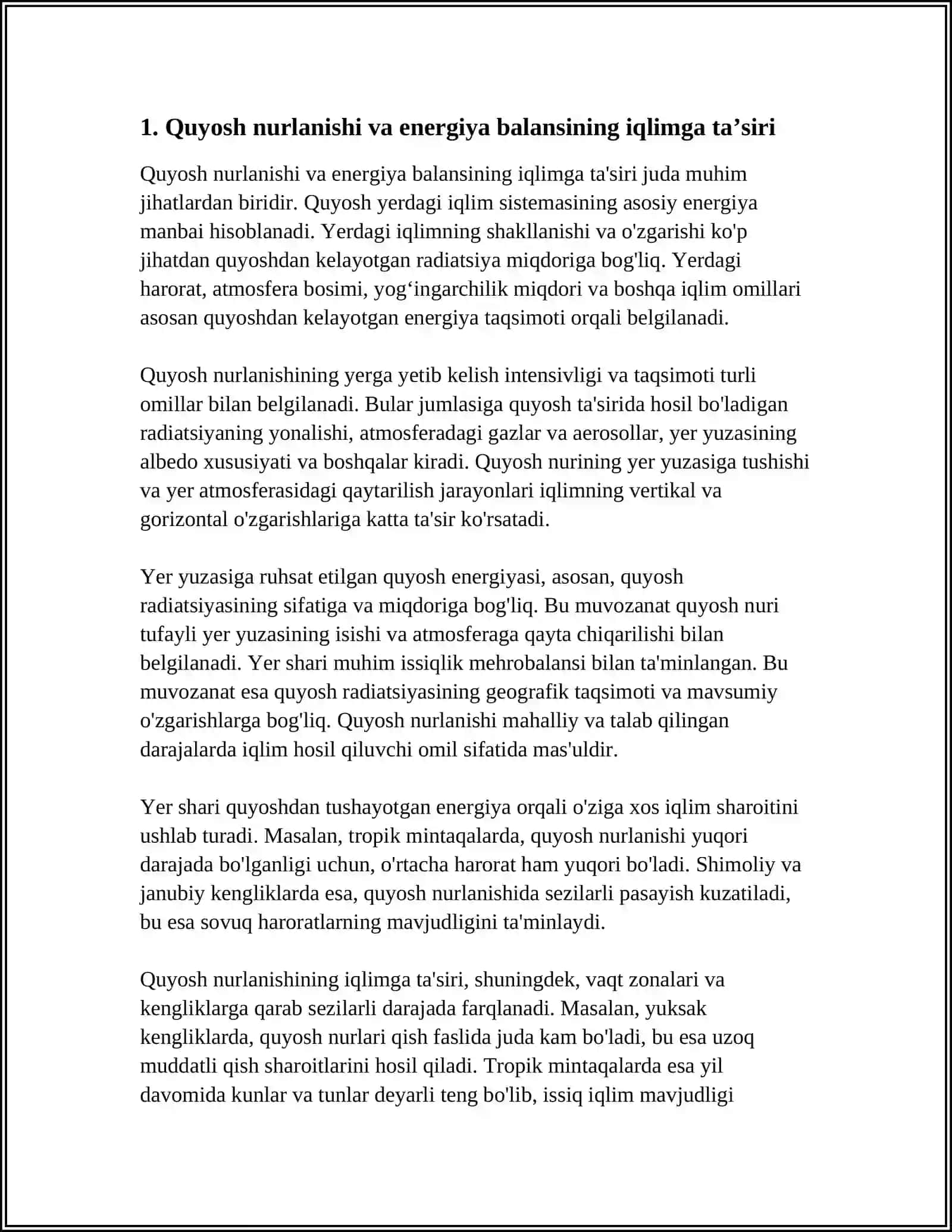 IQLIM HOSIL QILUVCHI OMILLAR.IQLIMNING VERTIKAL VA GORIZONTAL OʻZGARISHLARI 3