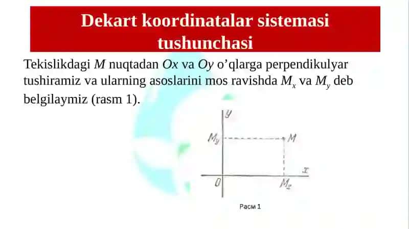 DEKART KOORDINATALAR SISTEMASI TUSHUNCHASI 3