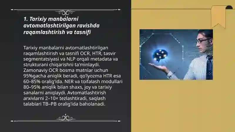 Tarix fanida sunʼiy intellekt texnologiyalaridan foydalanish istiqbollari 3