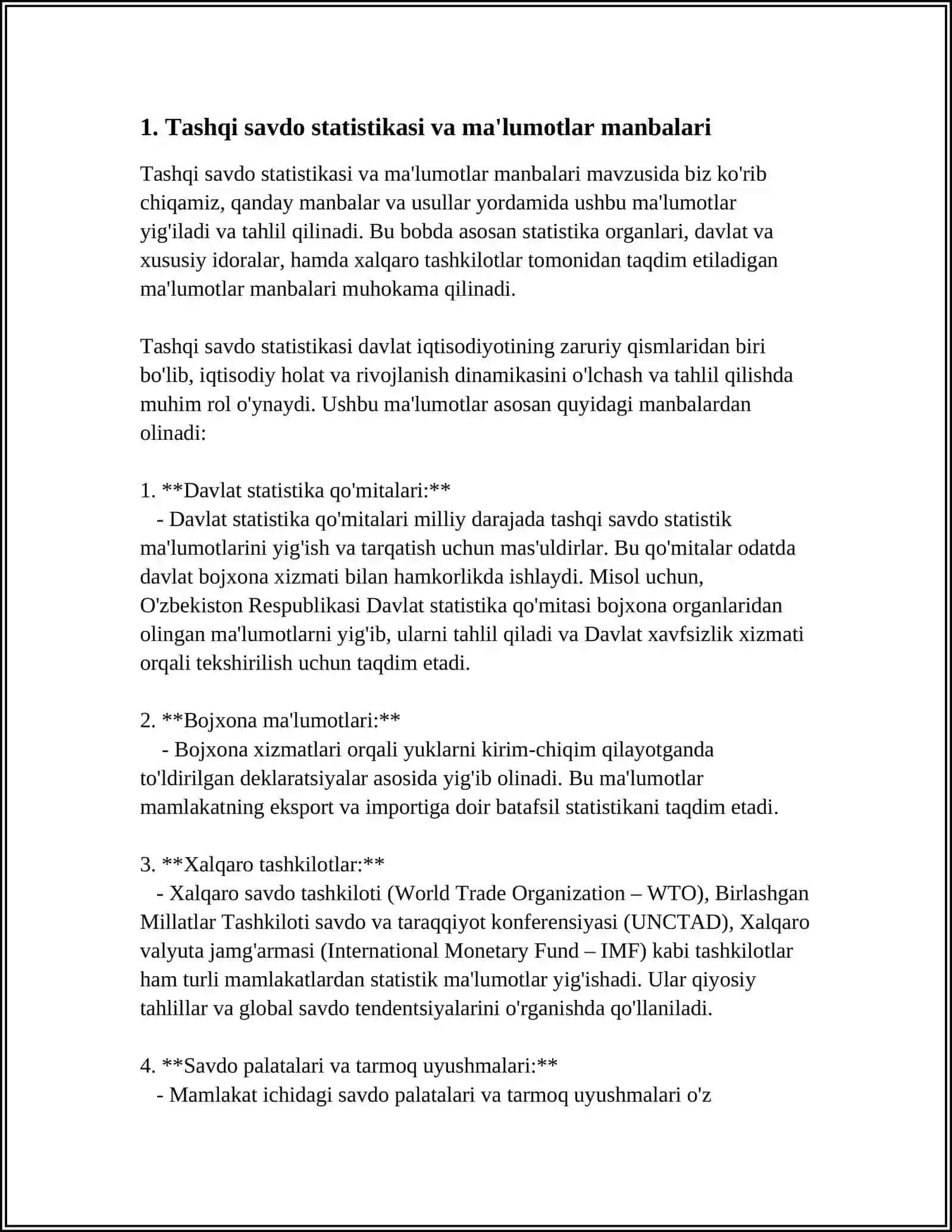 Tashqi IQTISODIYOT FAOLIYAT STATISTIKASI 3