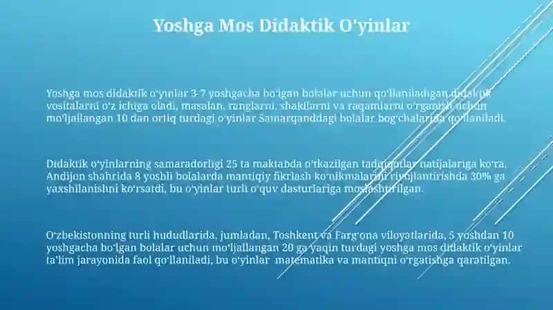 Didaktik O'yinlar va ularning turlari 3
