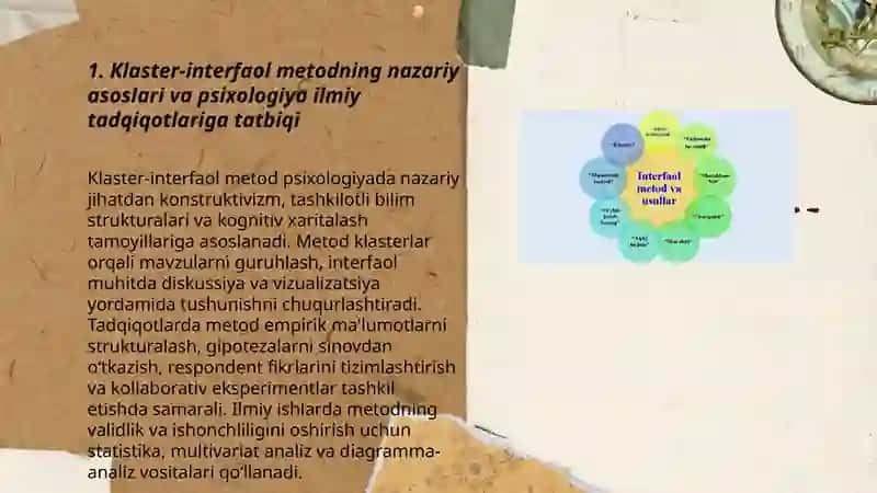 Klaster-interfaol metodlar Psixologiyada 3