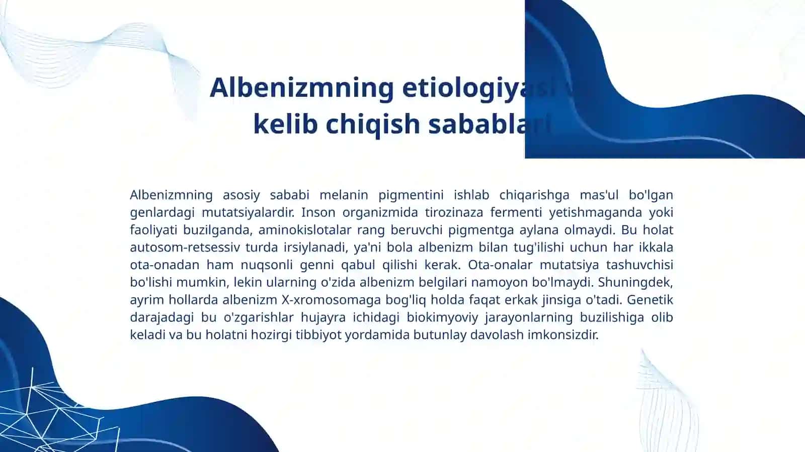 Albenizm: Genetik tabiat va uning inson hayotidagi o'rni 3