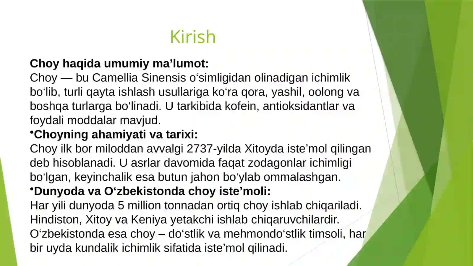 Choy mahsulotlari ishlab chiqarish texnologiyasi 3