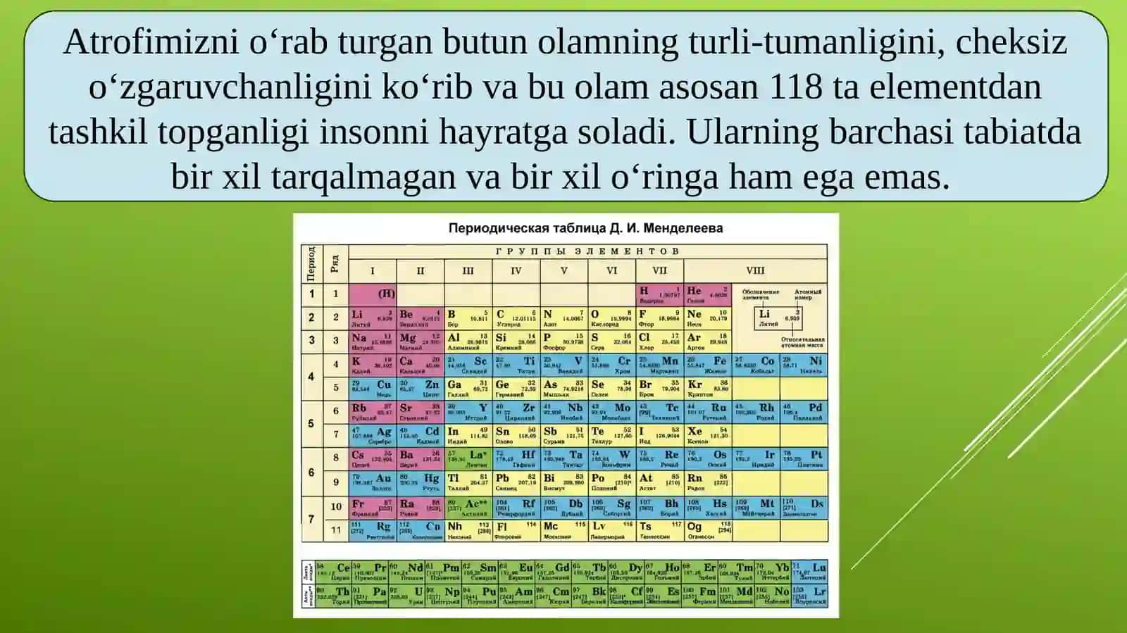 KIMYOVIY MODDA – ATOM VA MOLEKULALAR UYUSHMASI. MOLEKULAR VA NOMOLEKULAR MODDALAR 3