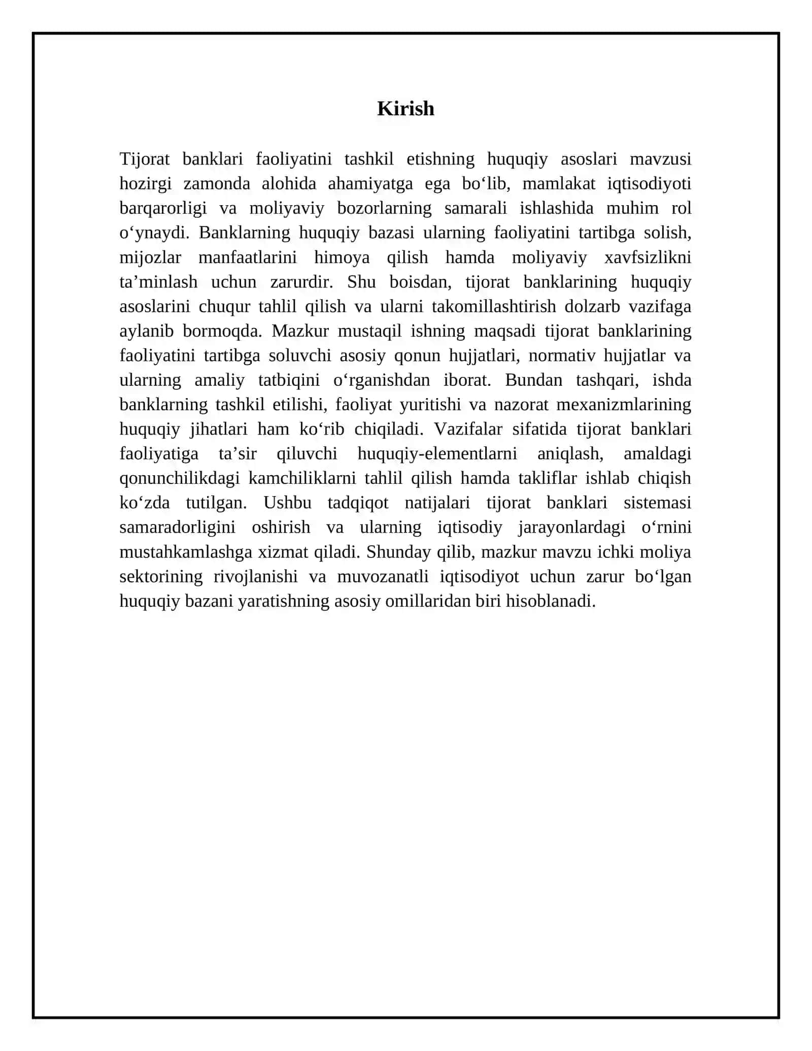 Tijorat banklari faoliyatini tashkil etishning huquqiy asoslari 3
