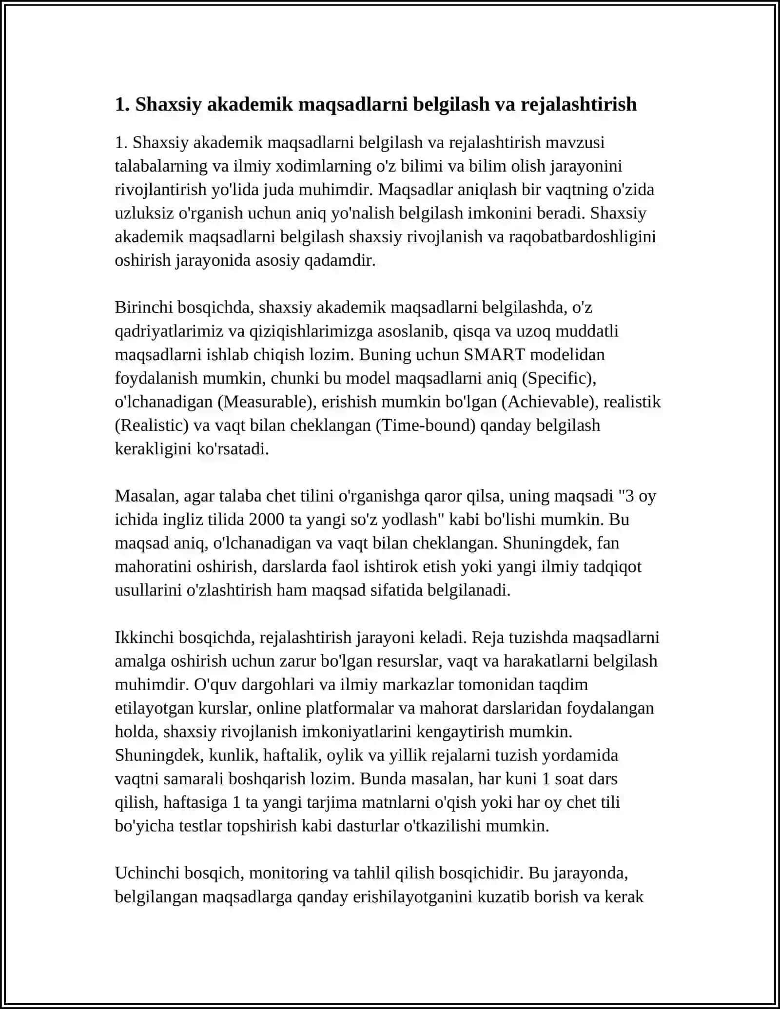 SHAXSIY AKADEMIK FAOLIYAT VA UNI TASHKIL ETISH VOSITALARI 3