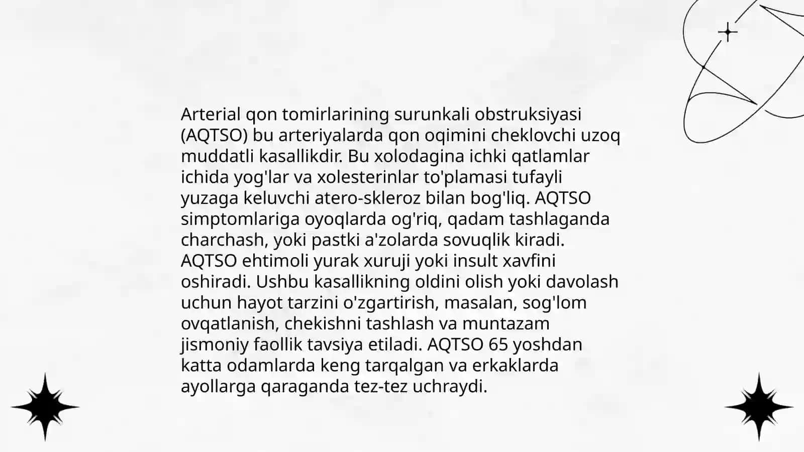 Arterial qon tomirlarining surunkali obstruksiyasining zamonaviy davolash usullari 3