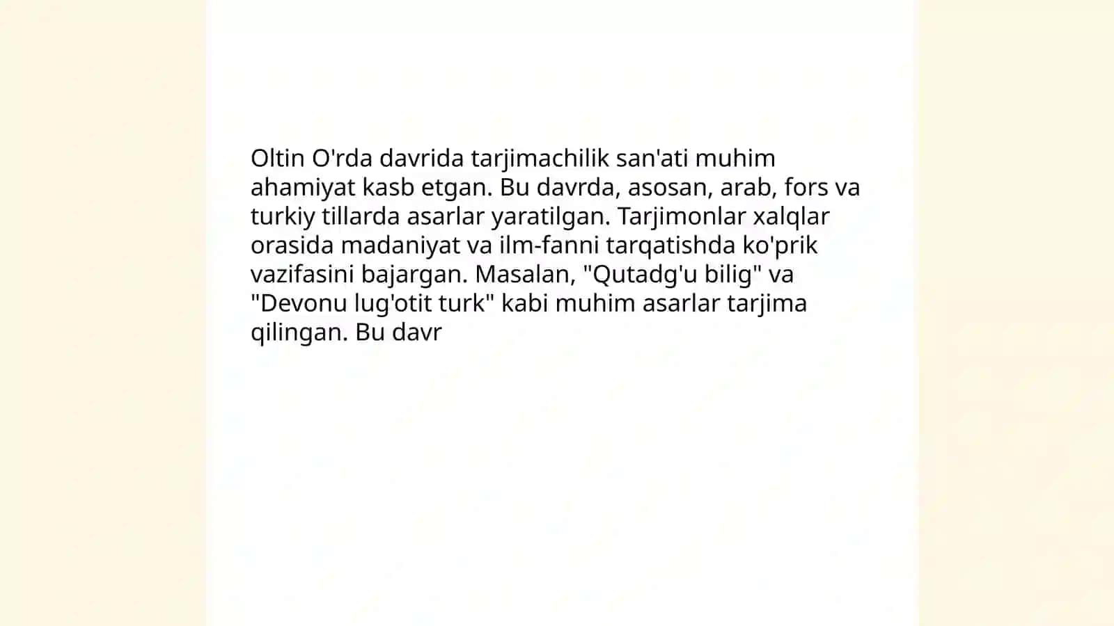 Oltin O'rda adabiyotida tarjimachilik. Qutb va Sayfi Saroyi ijodi 3