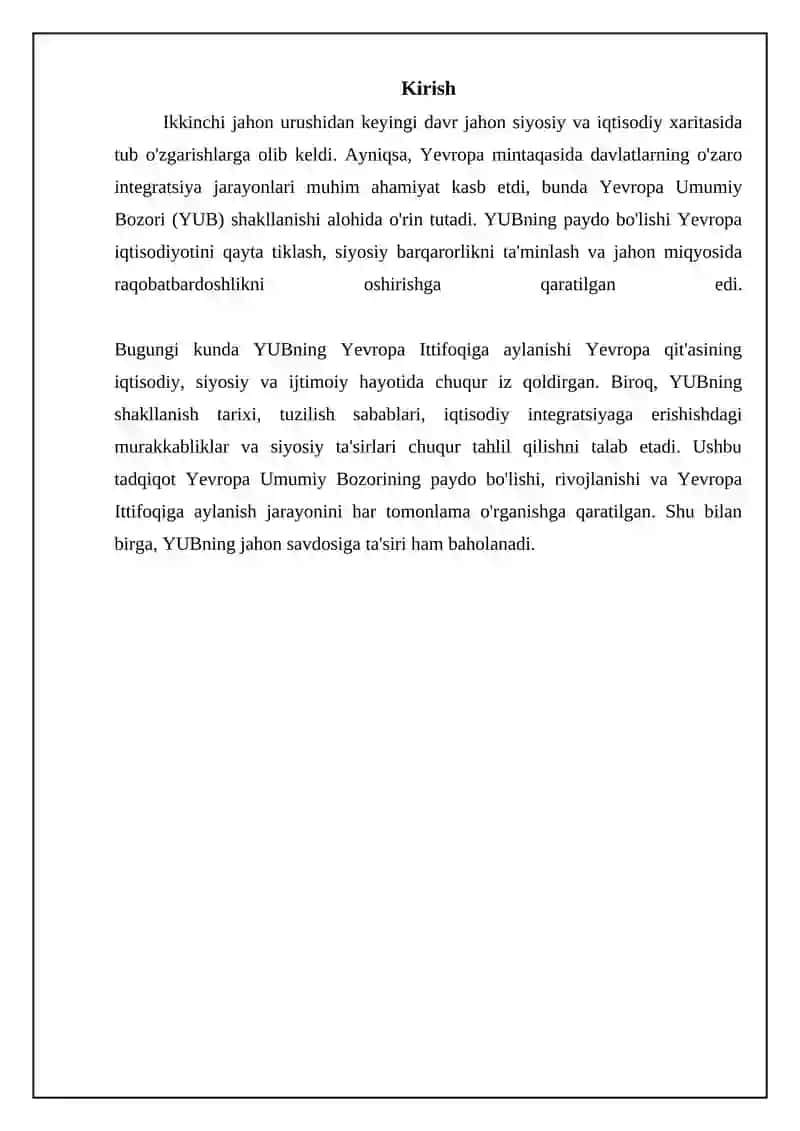 Yeropa umumiy bozorning yuzaga kelishi 3