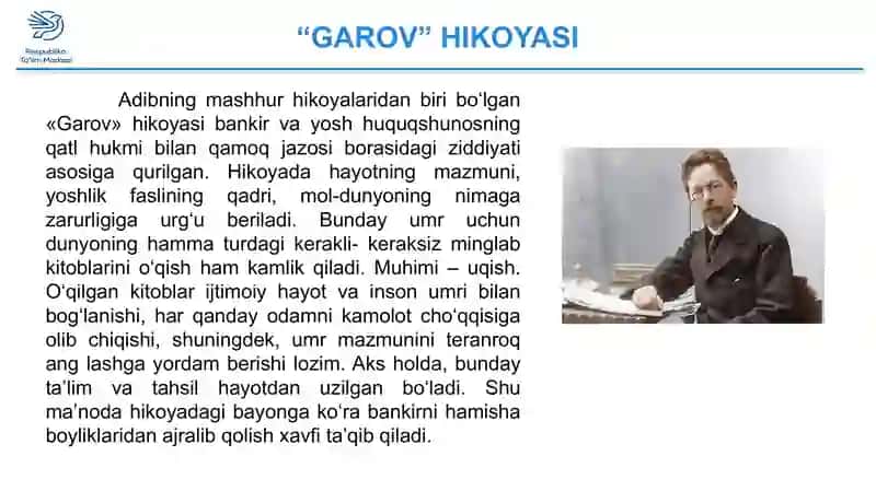 CHEXOVNING “GAROV” HIKOYASI TAHLILI 3