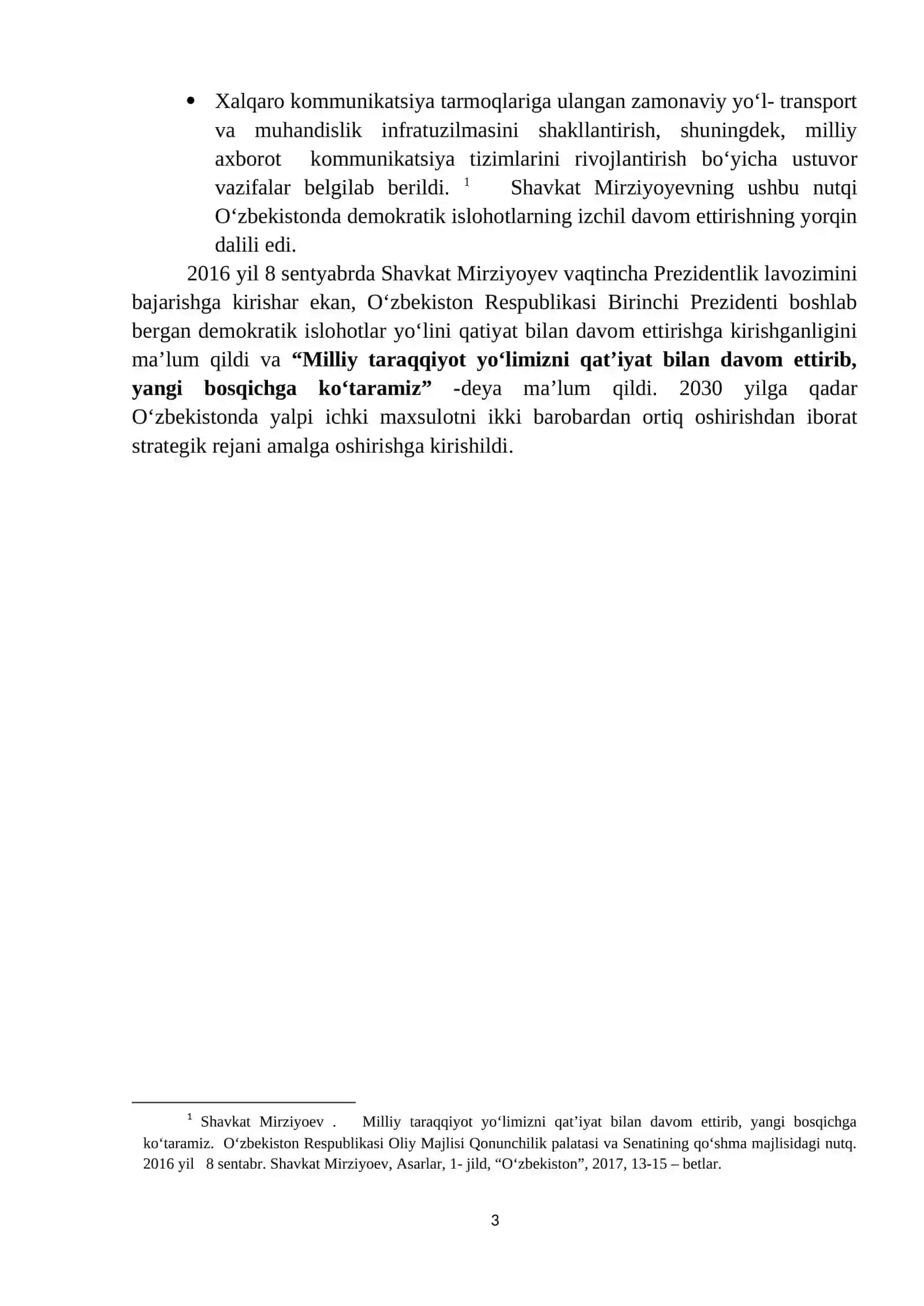 O‘zbekiston Respublikasi Prezidenti Sh.Mirziyoyev Asarlari (2017-2021 Yillar) 3