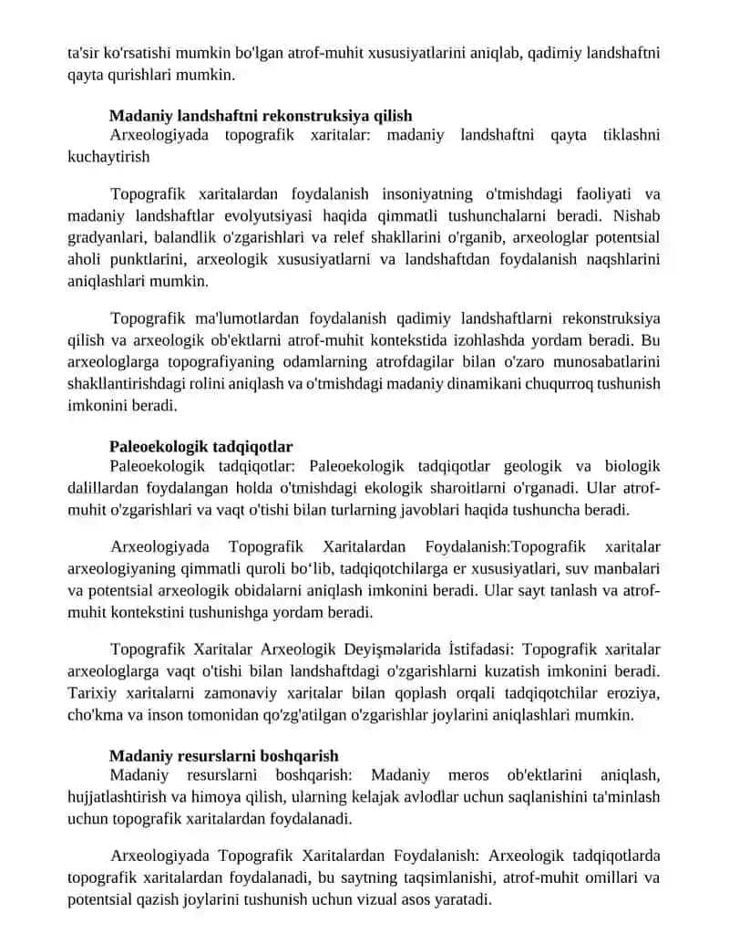 Arxeologiyada Topografik Xaritalardan Foydalanish 3