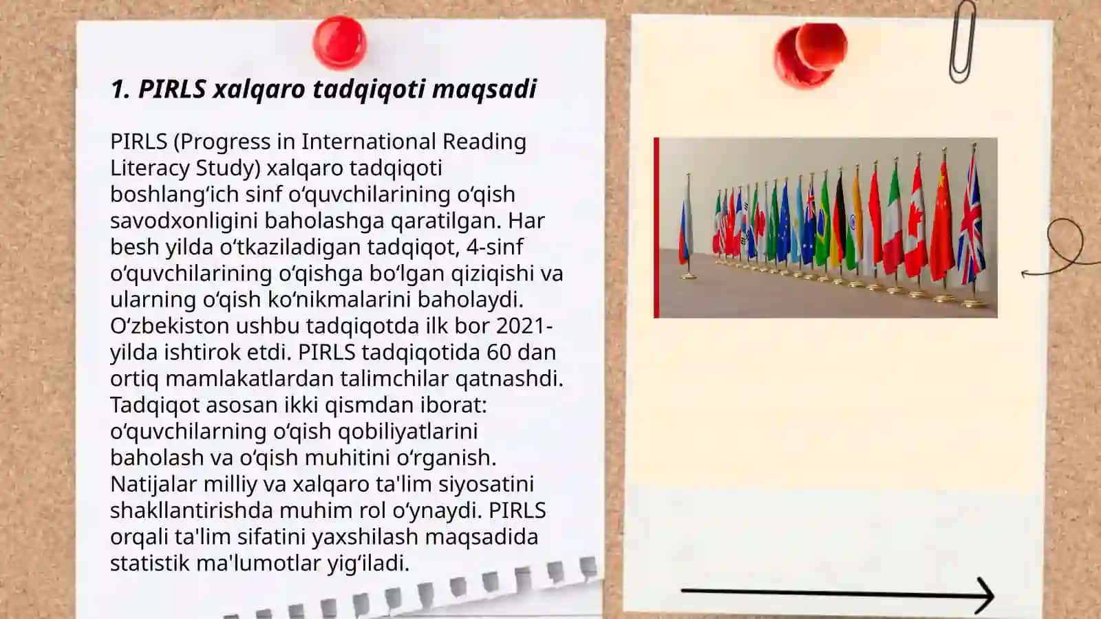 PIRLS (inglizcha "Progress in International Reading Literacy Study") xalqaro tadqiqoti 3