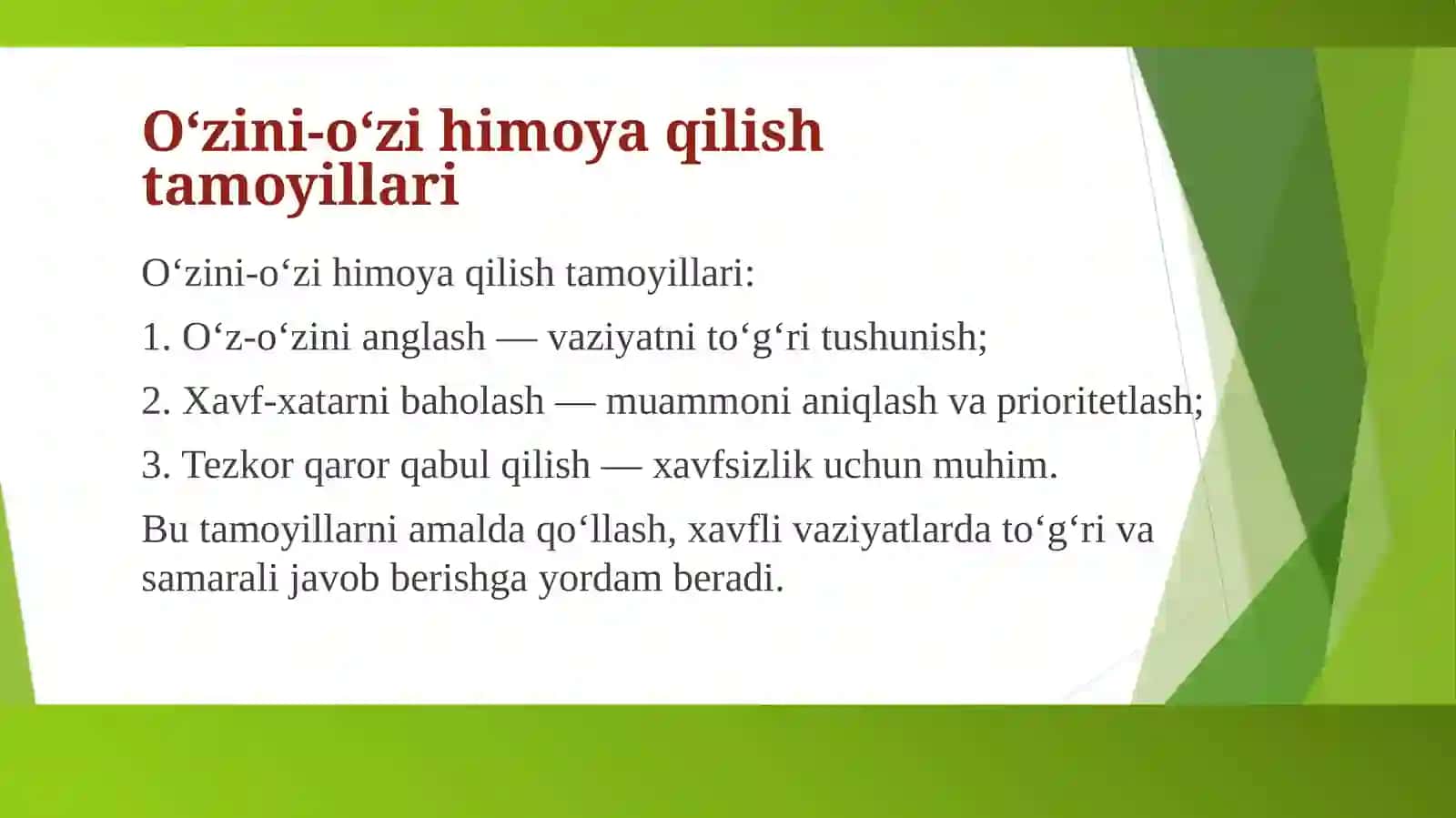 Oʻzini-oʻzihimoyaqilish 3