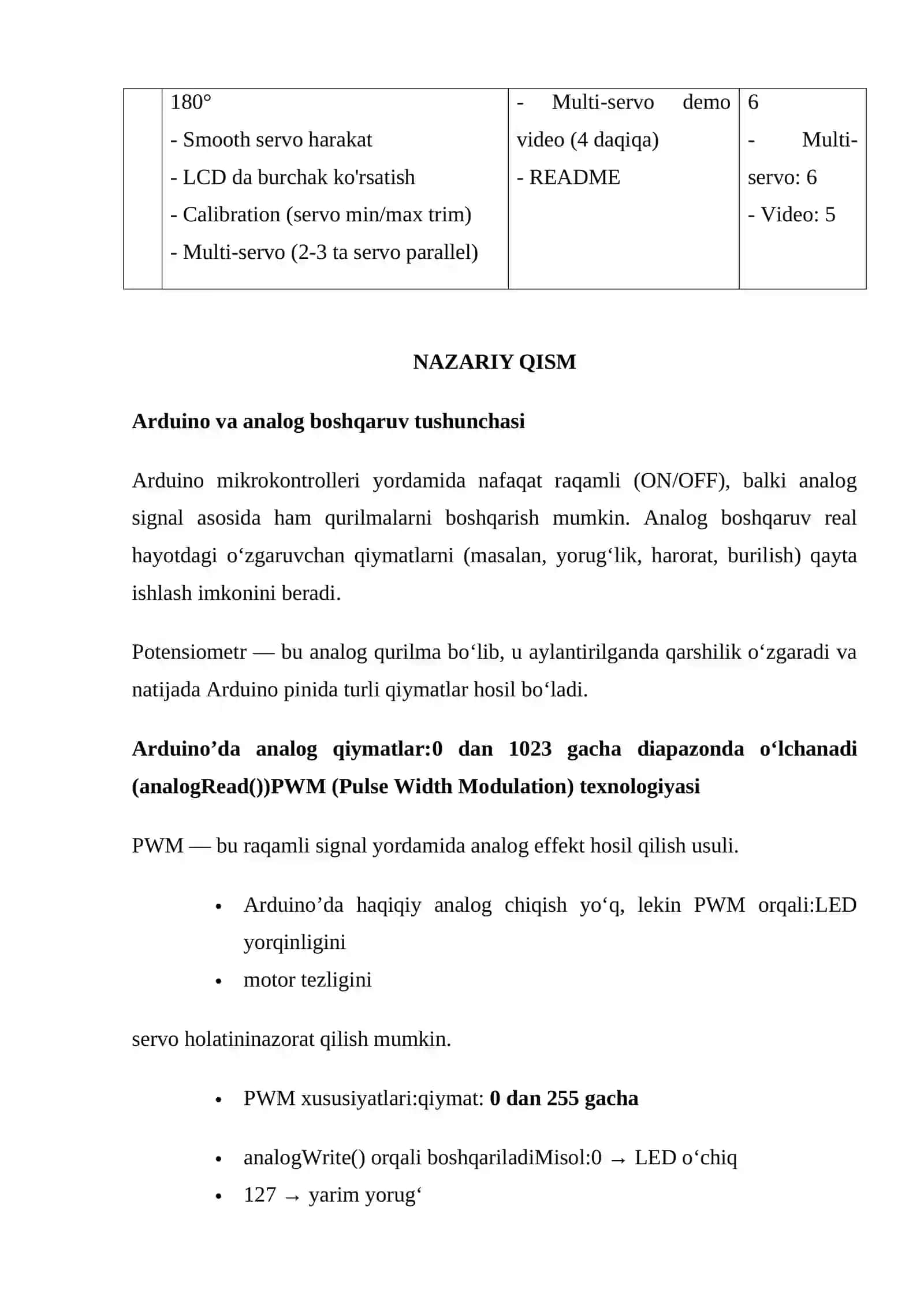 POTENSIOMETR BILAN ISHLASH: ARDUINO ORQALI YORUG'LIK DIODININING (LED) YORUG'LIK DARAJASINI PWM YORDAMIDA O'ZGARTIRISH VA YONGAN LED LAR SONINI BOSHQARISH 3