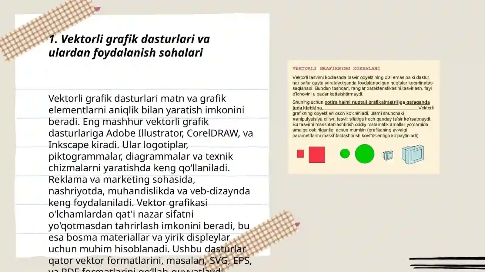 Vektorli va rasterli grafikada ishlovchi dasturlar va ularni qoʻllanish sohalari 3