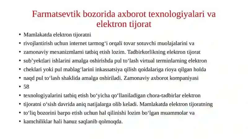 Farmatsevtik bozorida axborot texnologiyalari va elektron tijorat 3