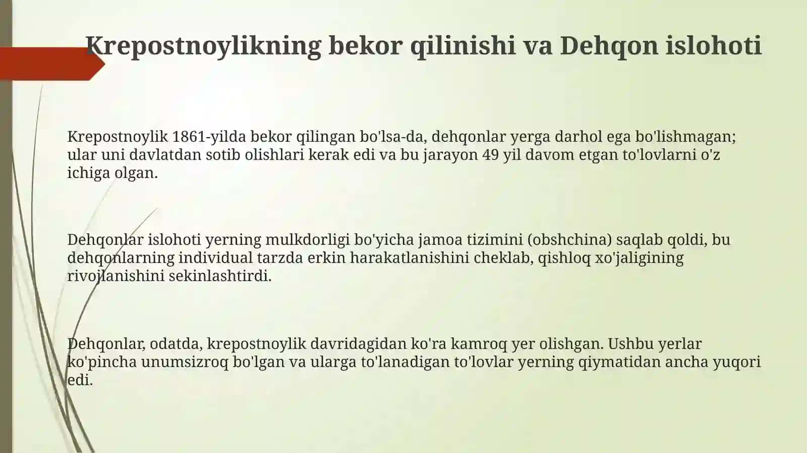 Aleksandr II islohotlari: asosiy yo'nalishlar 3