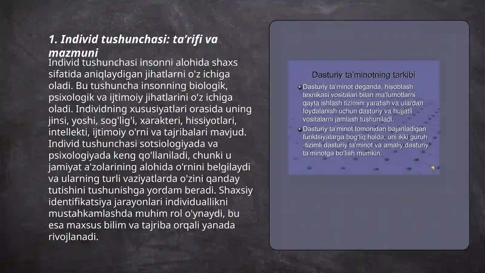 Individ, shaxs, individuallik tushunchasi 3
