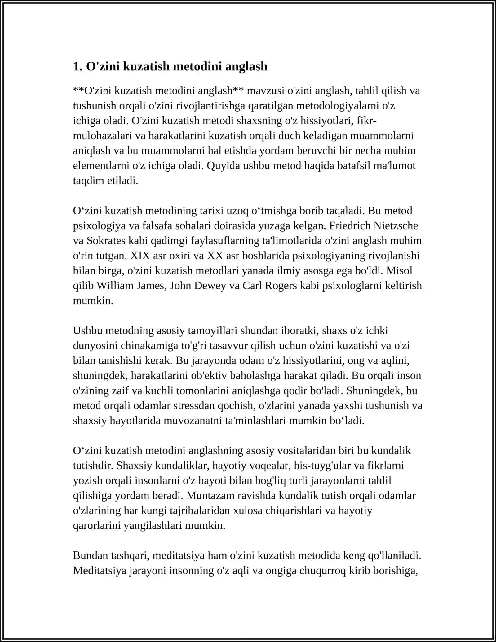O'Z O'ZINI KUZATISH METODINI TASHXIS QILISH 3