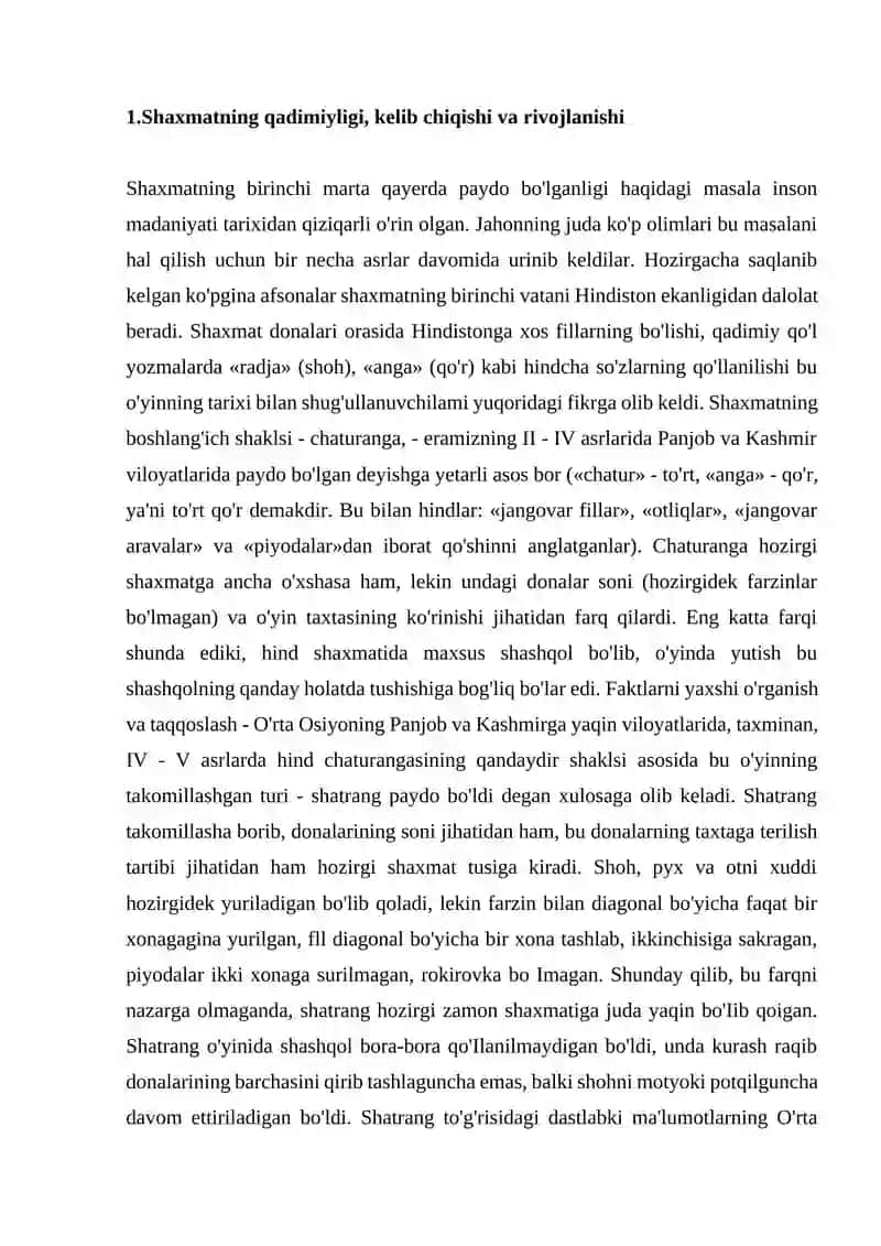 SHAXMAT O’YININIG KELIB CHIQISHI VA RIVOJLANISH TARIXI 3