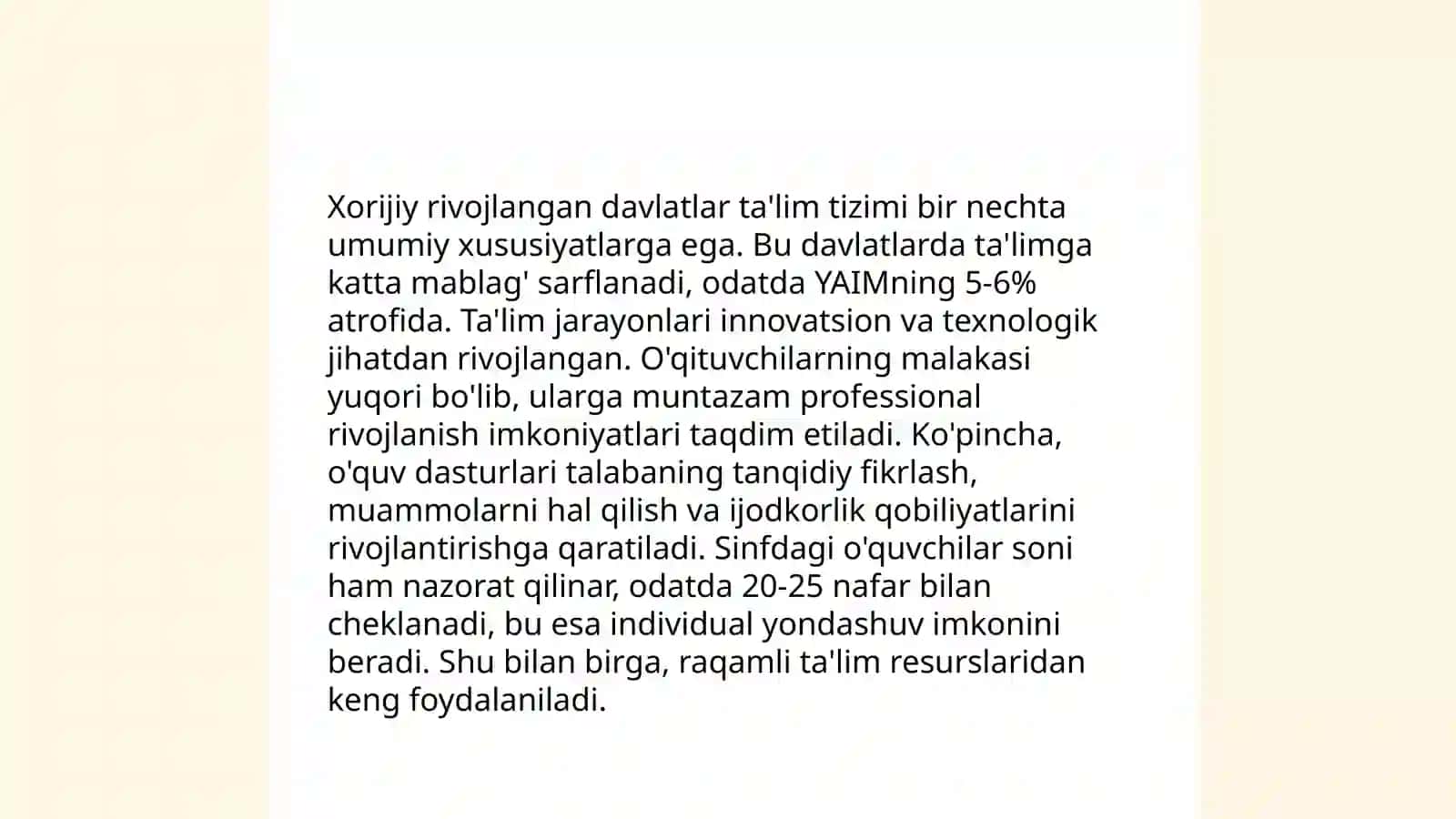Xorijiy rivojlangan davlatlar ta'lim tizimi 3