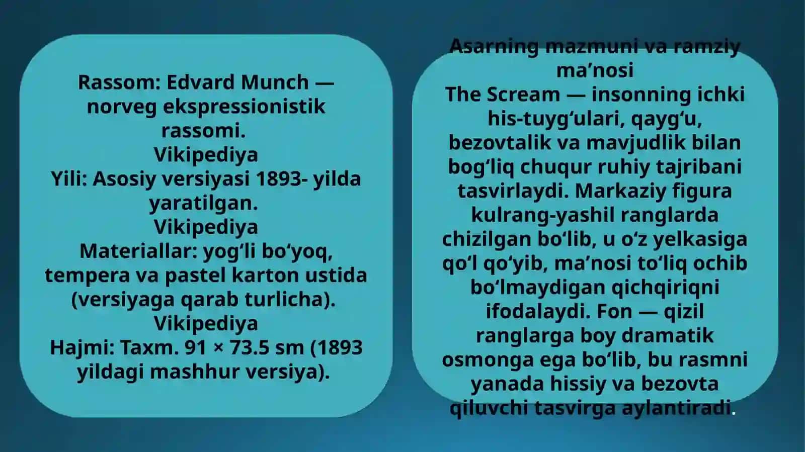 Edvard Munchning“Qichqiriq”asari 3