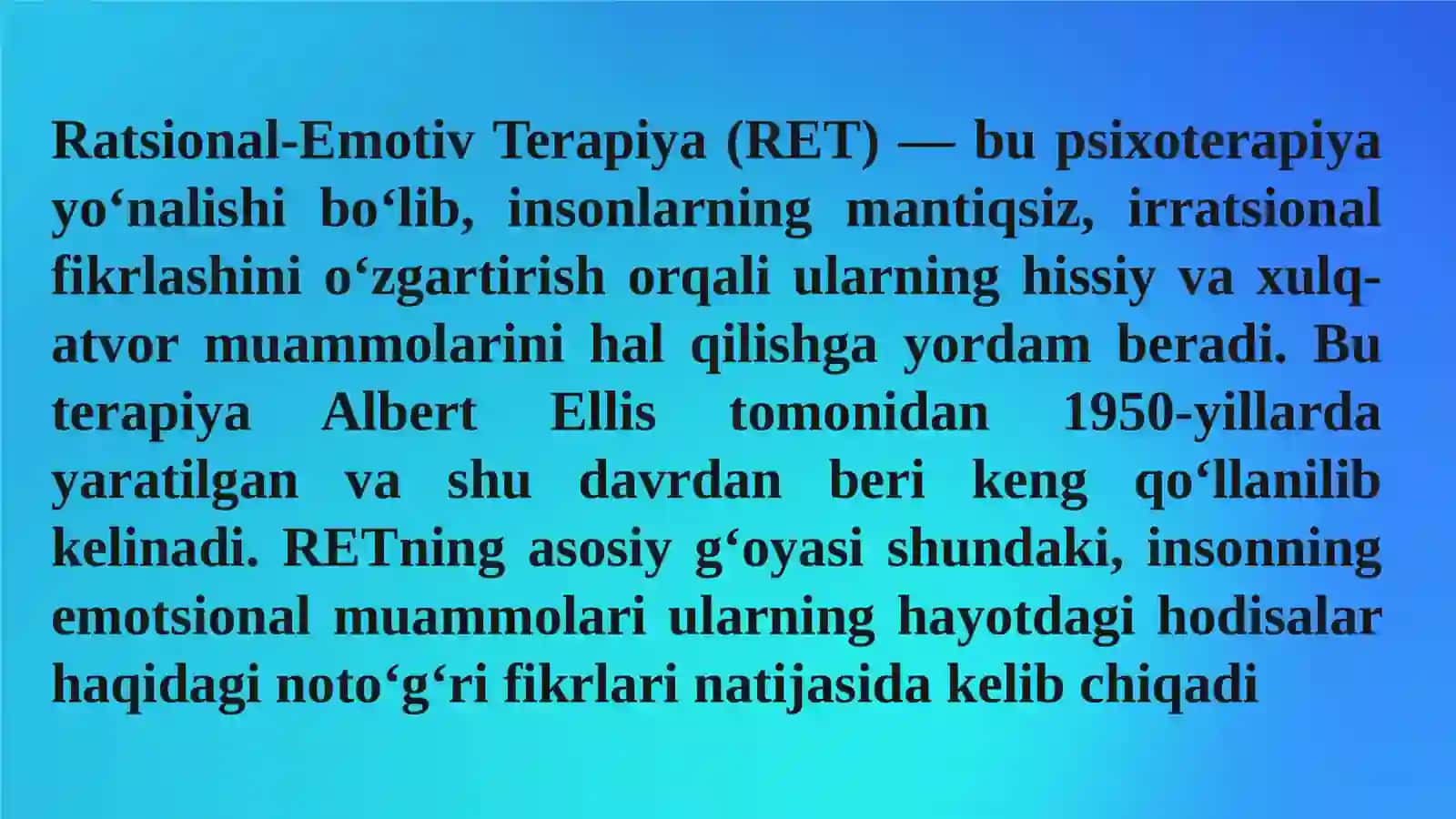 Ratsional-Emotiv Terapiya (RET) 3