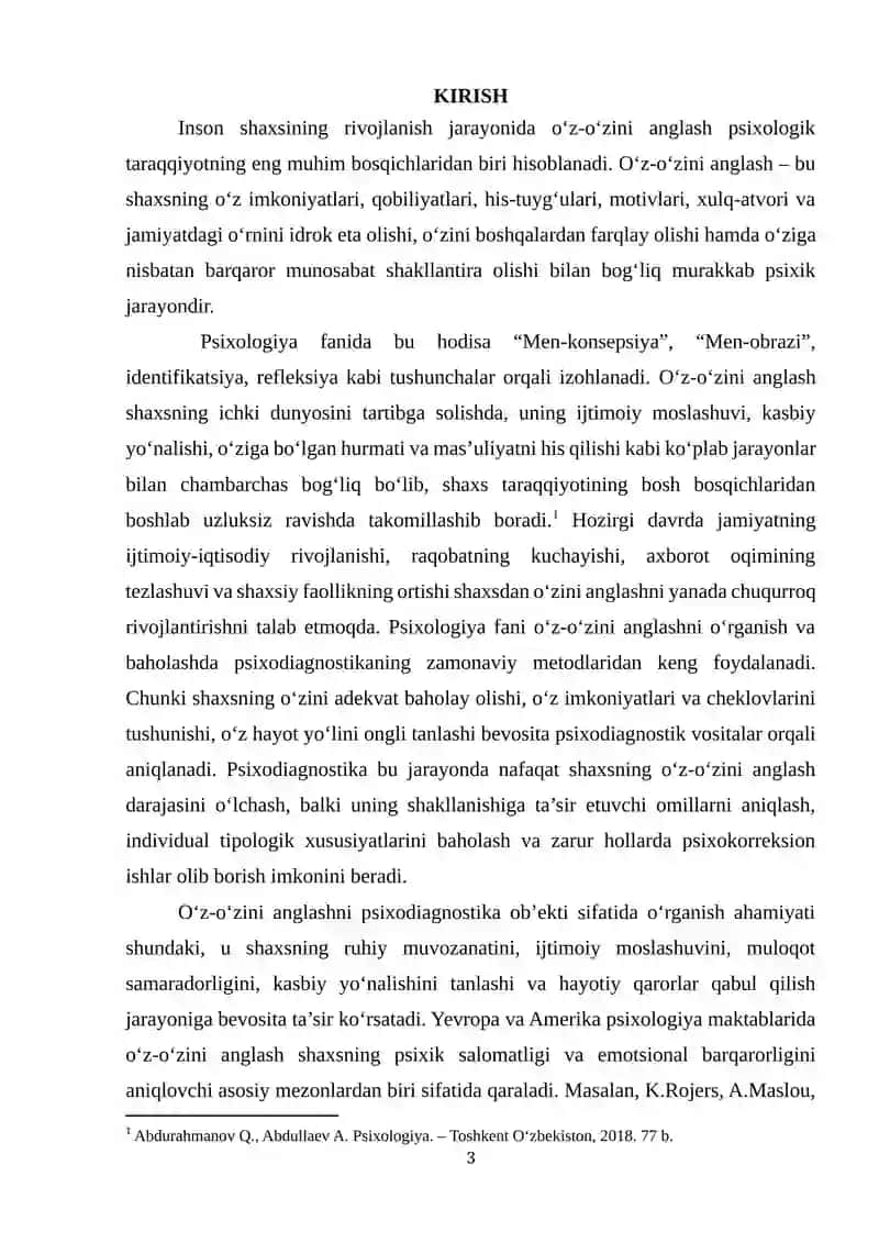 O'z-o'zini anglash psixodiagnostika ob'ekti sifatida 3