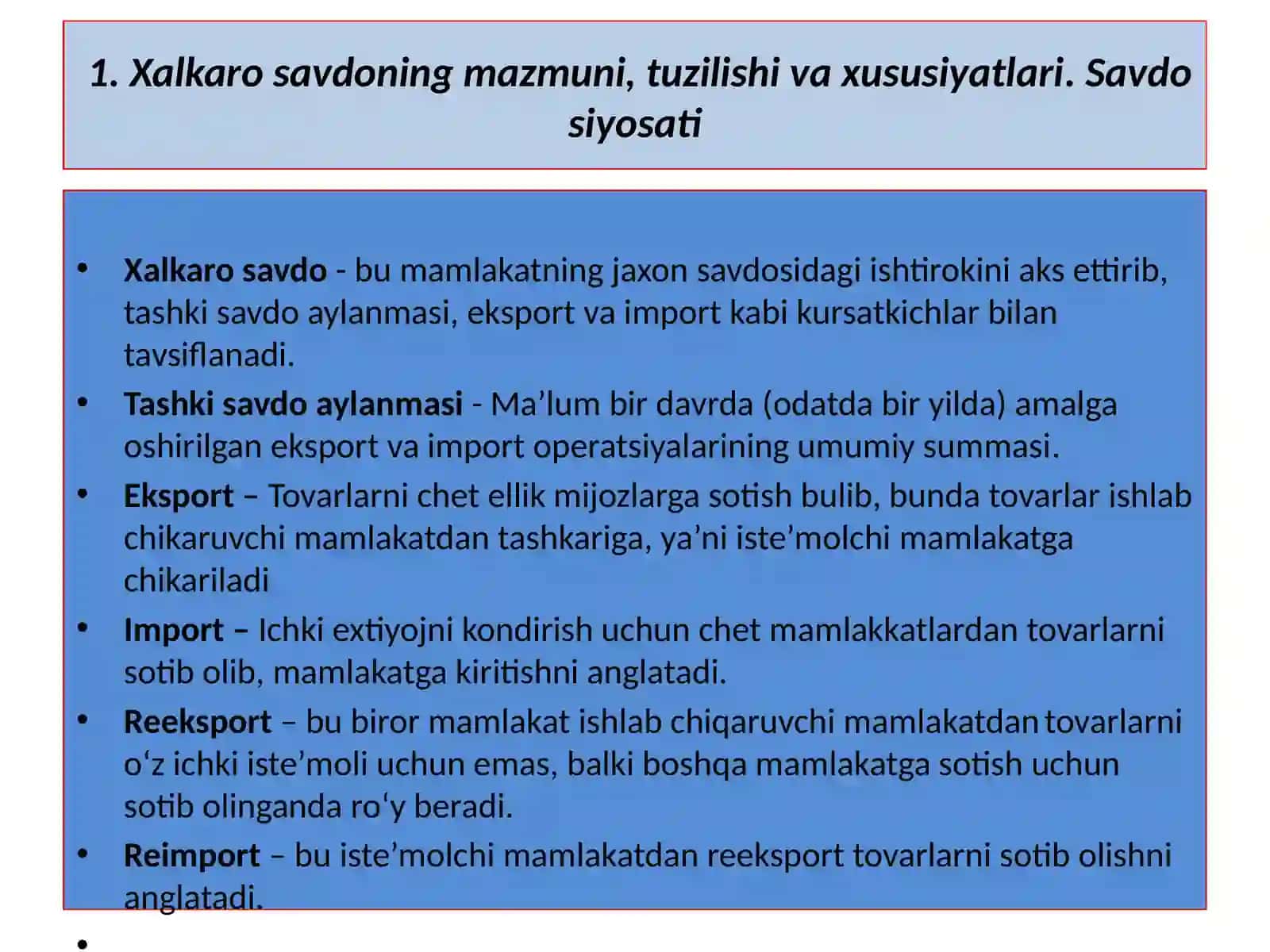 Xalqaro savdo 3