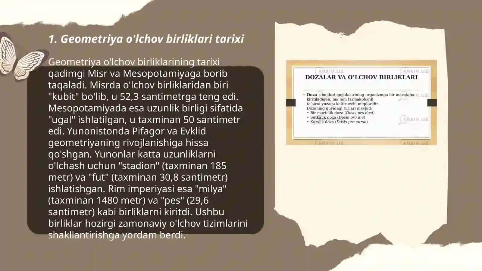 Geometriya o'lchov birliklari tarixi 3