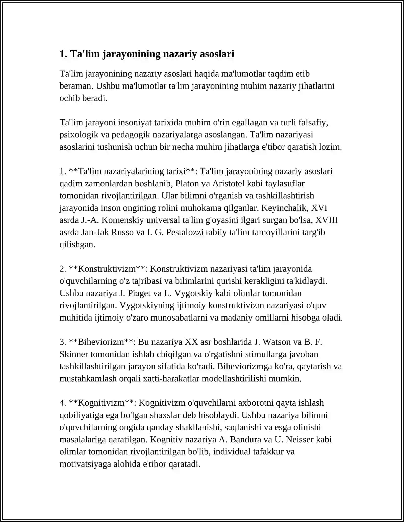 TA'LIM JARAYONI YAXLIT TIZIM SIFATIDA TA'LIM MAZMUNI 3