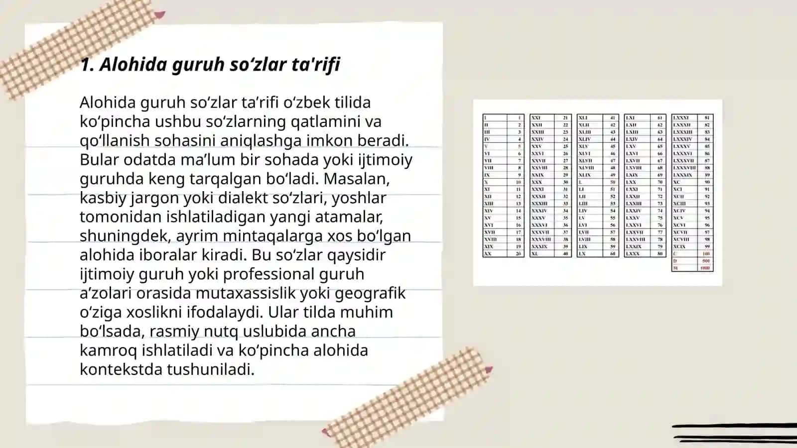 Alohida guruh soʻzlar, ularning turlari. Soʻz birikmasi sentaksis 3