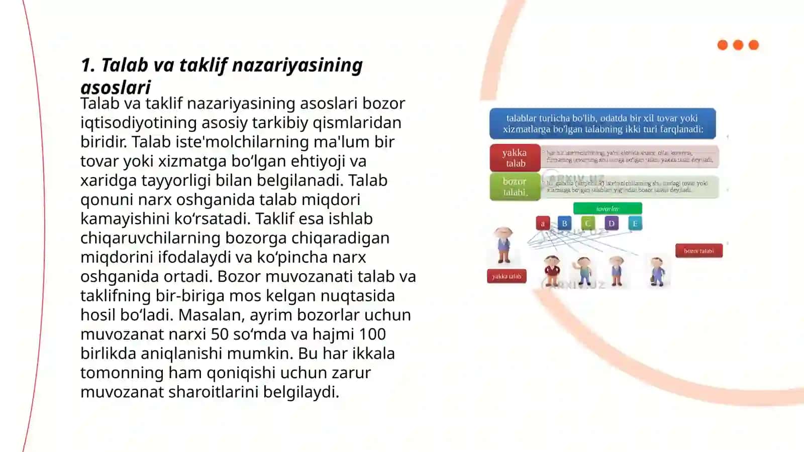 Talab va taklif nazariyasi Bozor muvozanati 3
